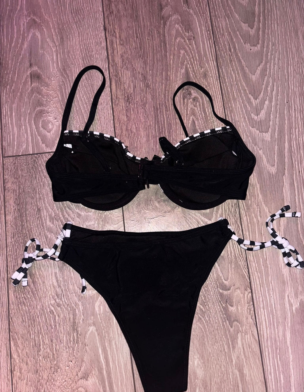 Noir Studded Bikini (with cross) underwired top and bottoms