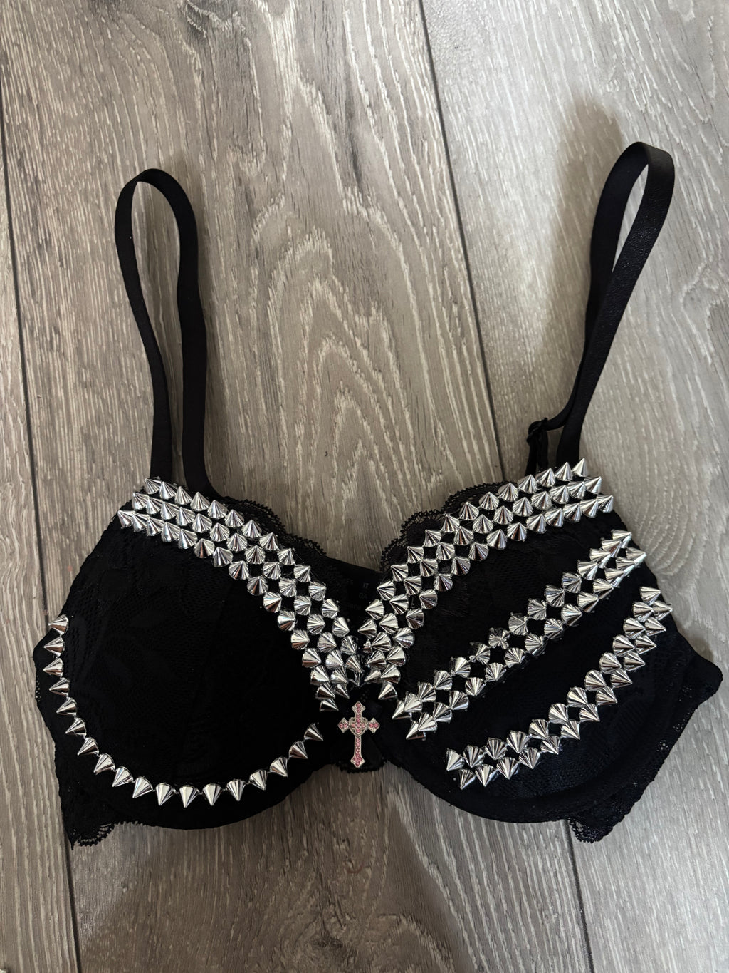 Black Viper Spiked (More sizes) (with cross) push up bra