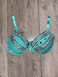 The Turquoise Crossover (with stars) (with cross) Spiked Push up Bra