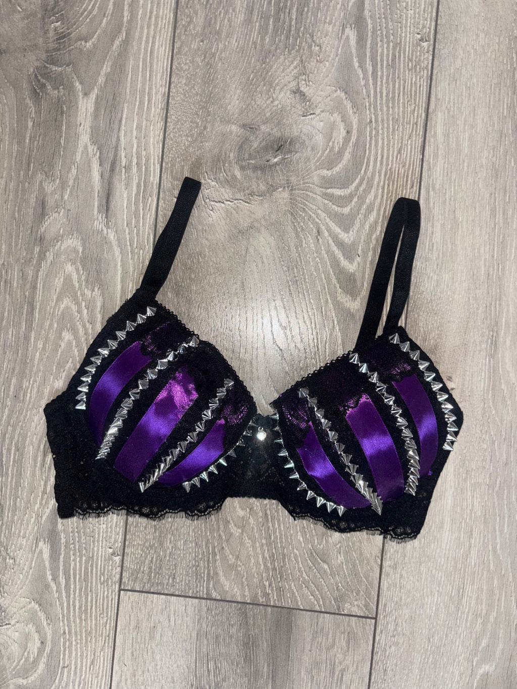 Purple Poison Spiked (no cross) Push up bra