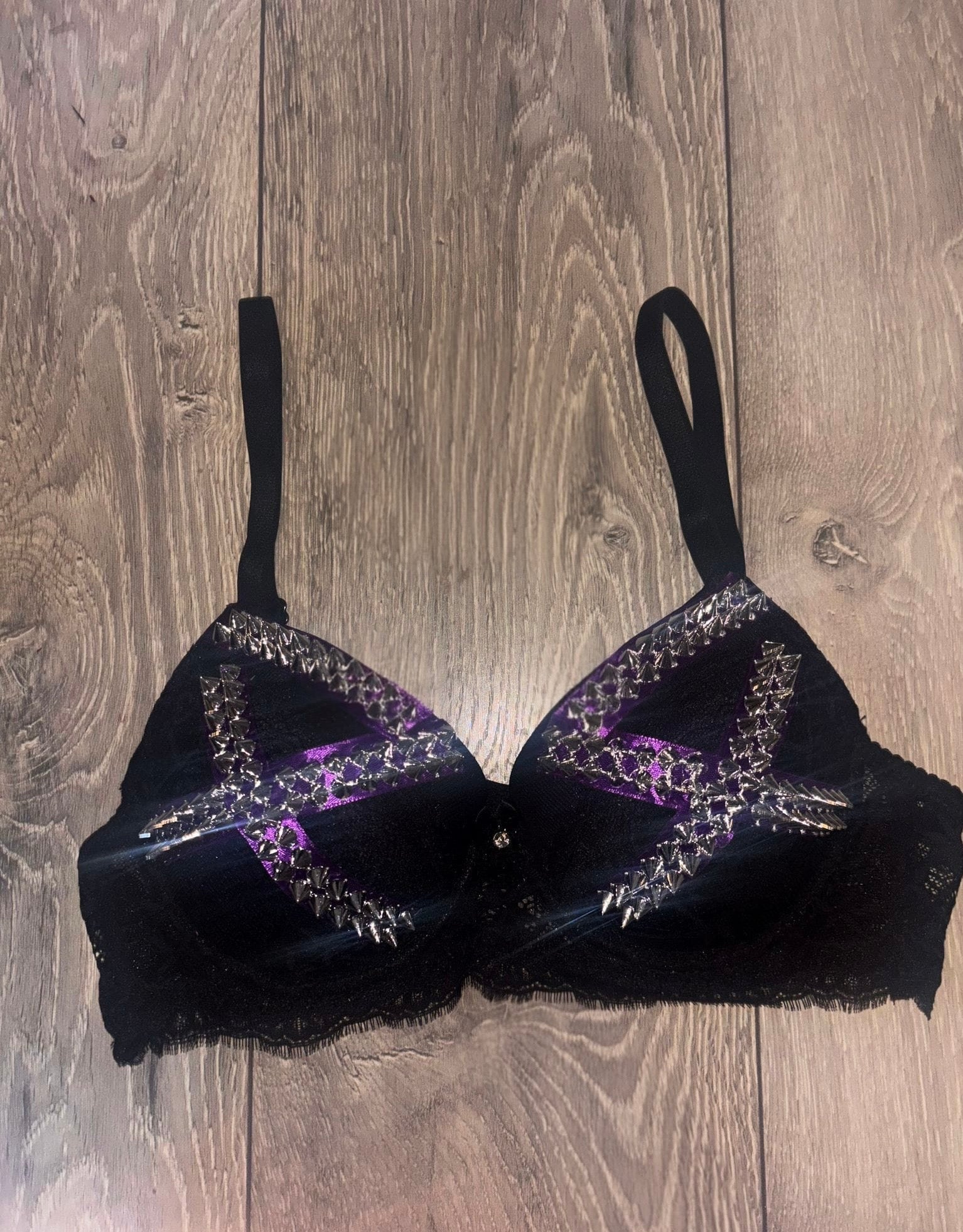 Violet Venom Spiked (no cross) push up bra