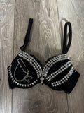 The Black Swan (More Sizes) (with cross) Spiked push up bra
