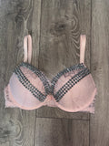 (More sizes) Light Pink Y2K Spiked push up bra (no cross)