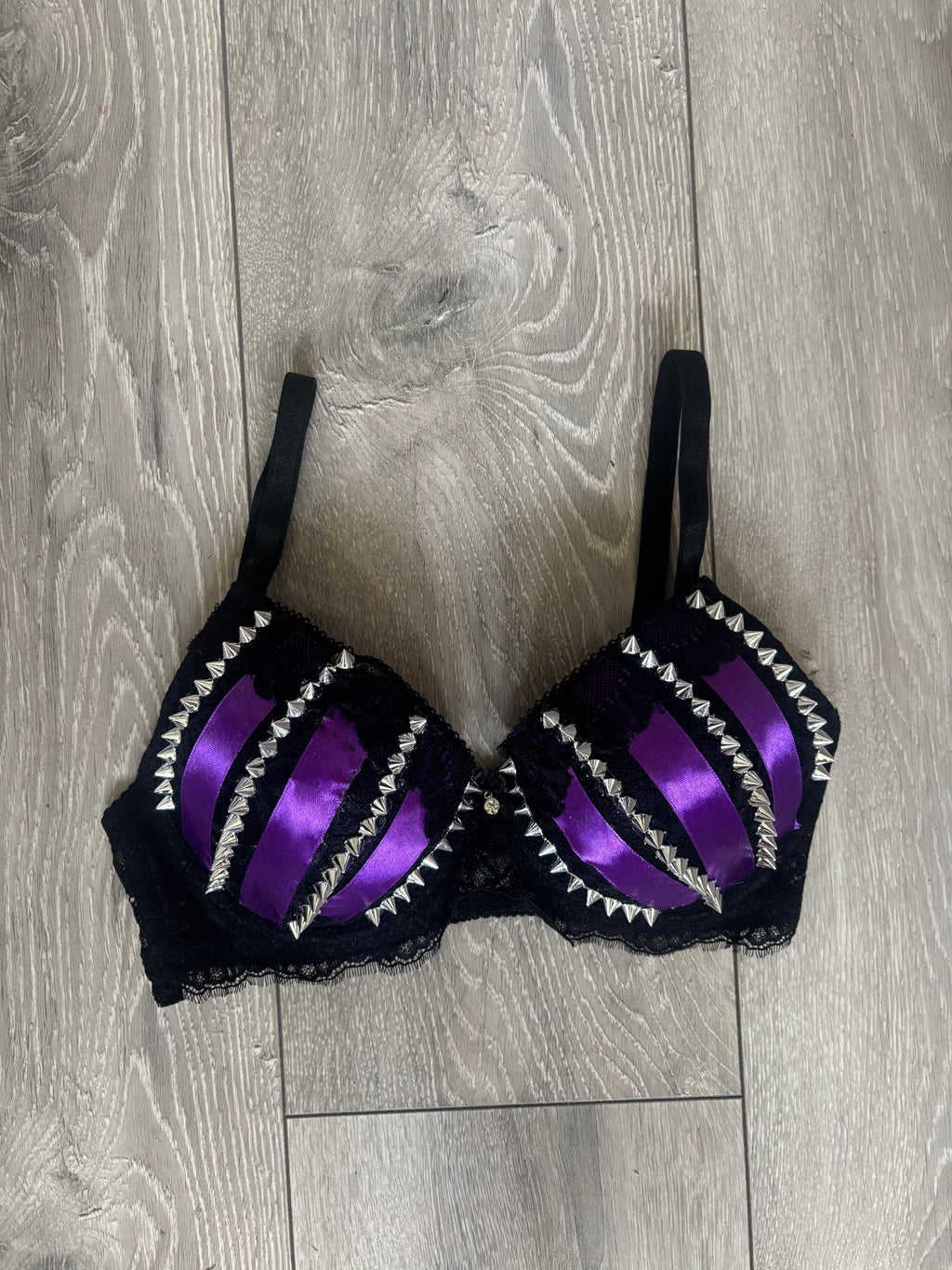 Purple Poison Spiked (no cross) Push up bra