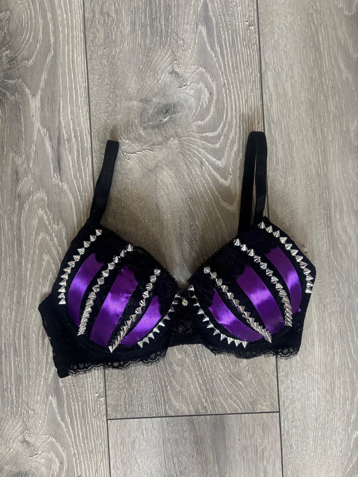 Purple Poison Spiked (no cross) Push up bra