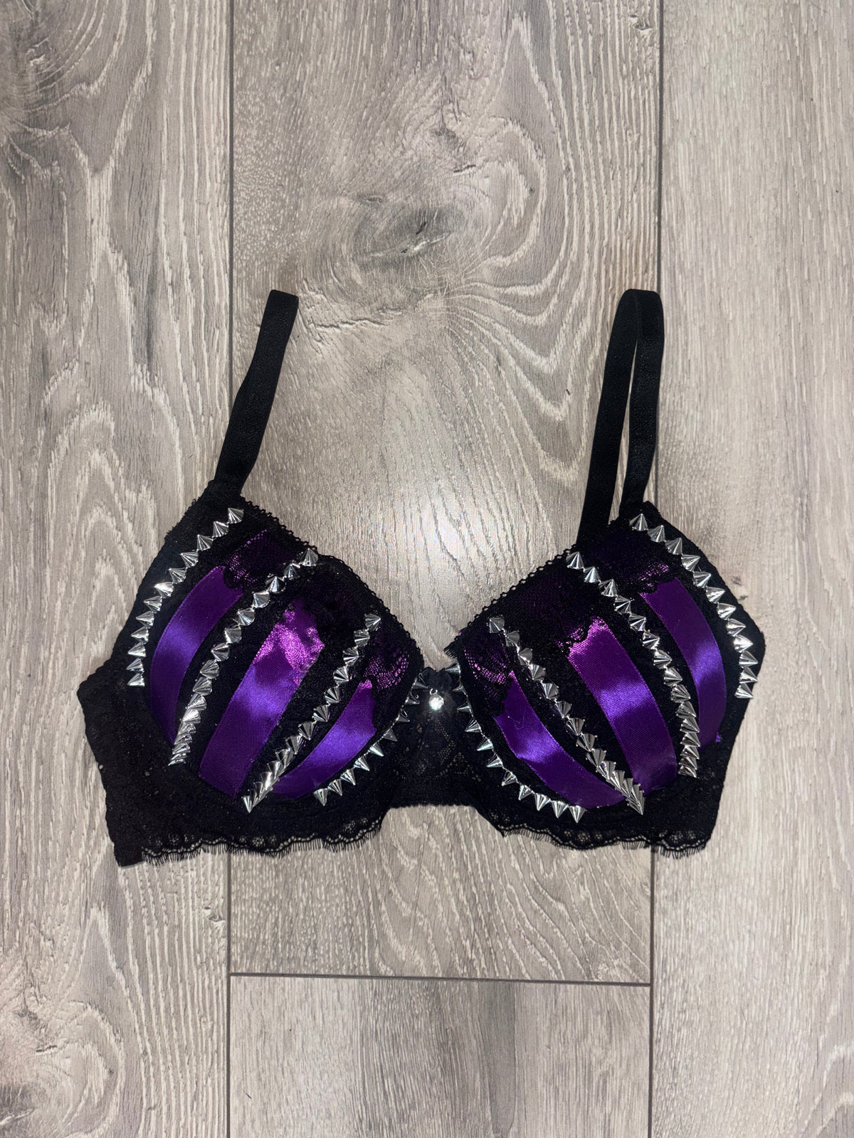Purple Poison Spiked (no cross) Push up bra