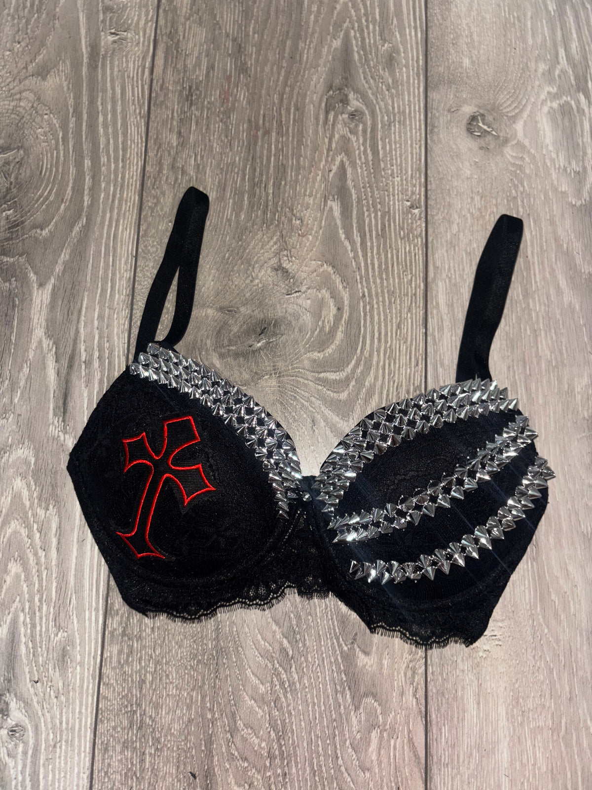 Hellbound Cross triple spiked (no cross) push up bra