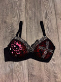 Red Skull Crush Spiked (no cross) push up bra