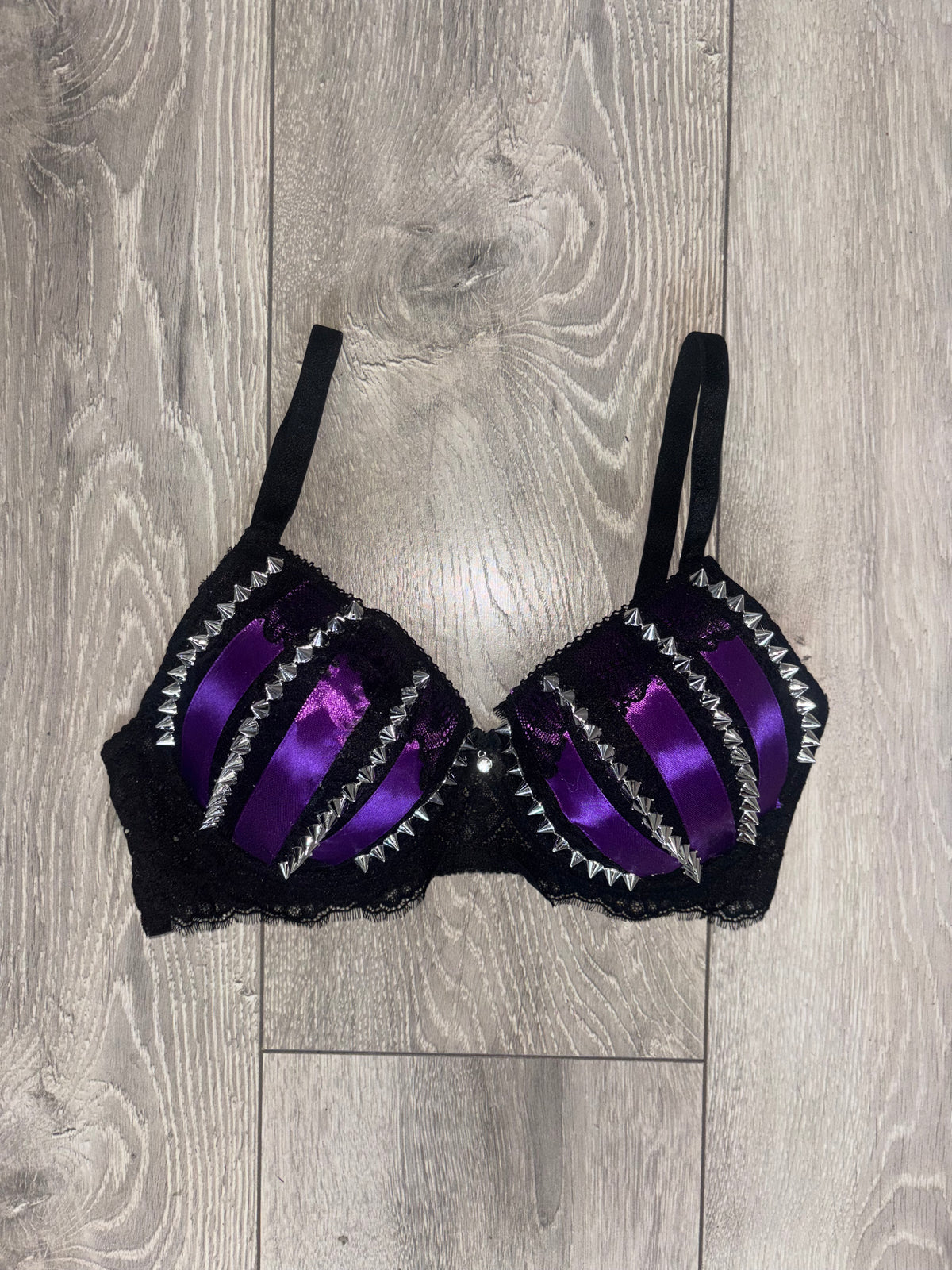Purple Poison Spiked (no cross) Push up bra