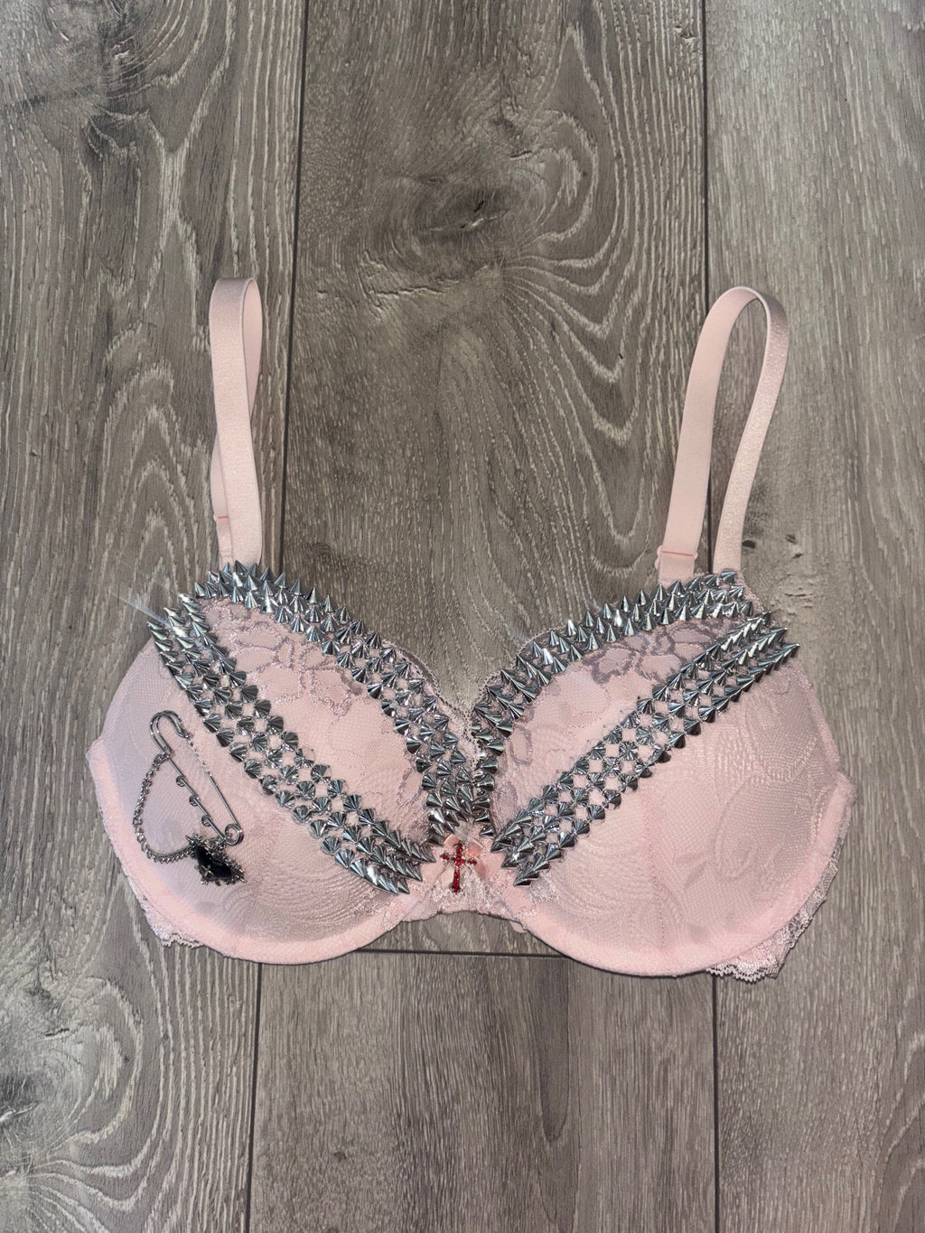 The Light Pink Swan 2 Spiked push up bra (with cross) (more sizes)