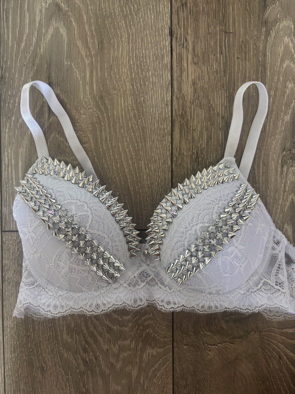 White Y2K (no cross) Spiked push up bra