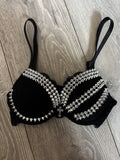 Black Viper Spiked (More sizes) (with cross) push up bra