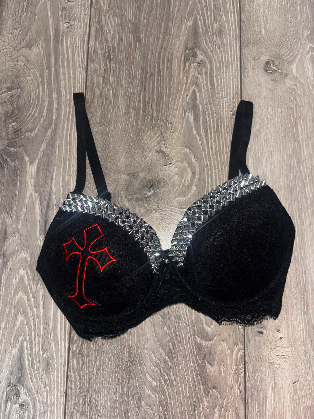 Hellbound Cross single strip spiked (no cross) push up bra