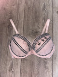 The Light Pink Crossover Spiked (more sizes) (with cross) Push Up Bra