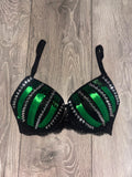 Green Poison Spiked (no cross) Push up bra