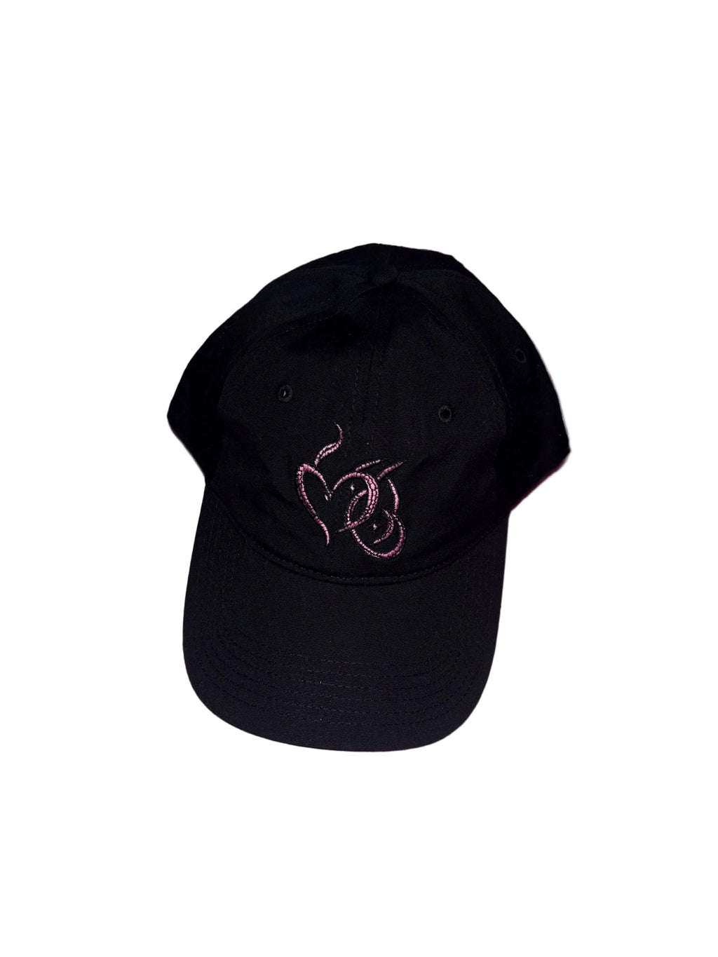 Heart Pink Signature Adjustable Cap (with black and pink stitching)