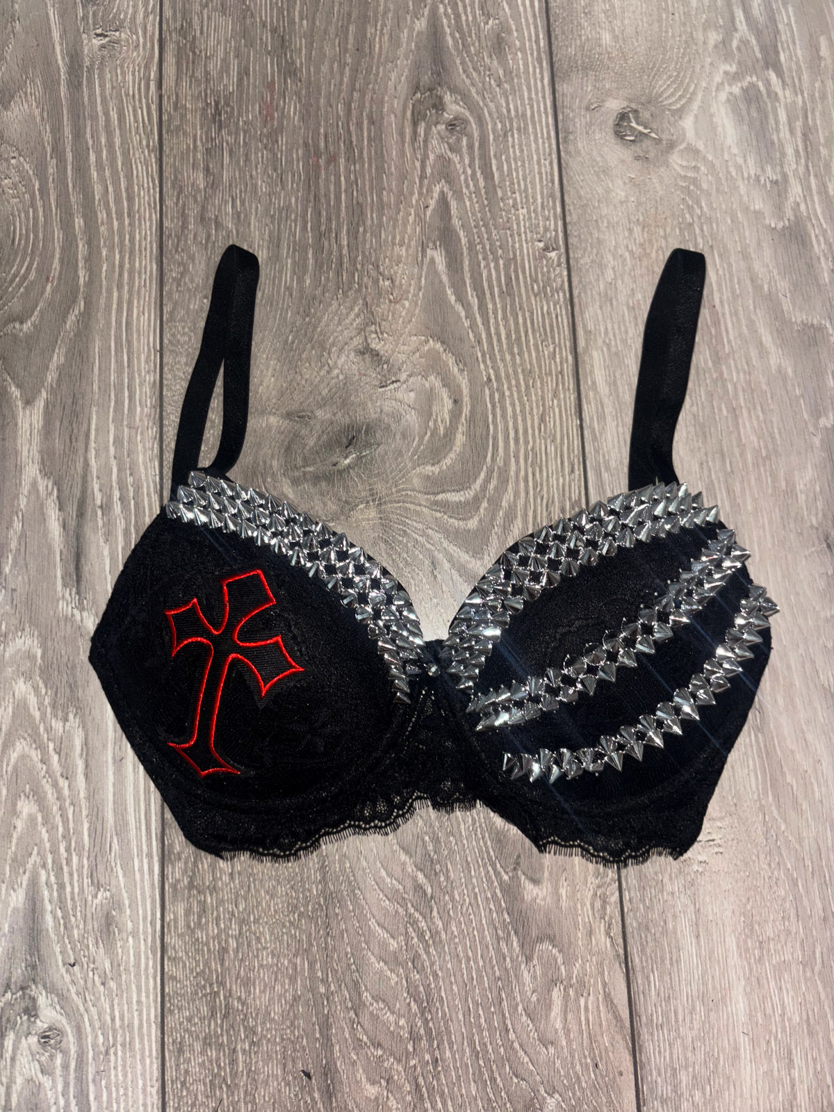 Hellbound Cross triple spiked (no cross) push up bra