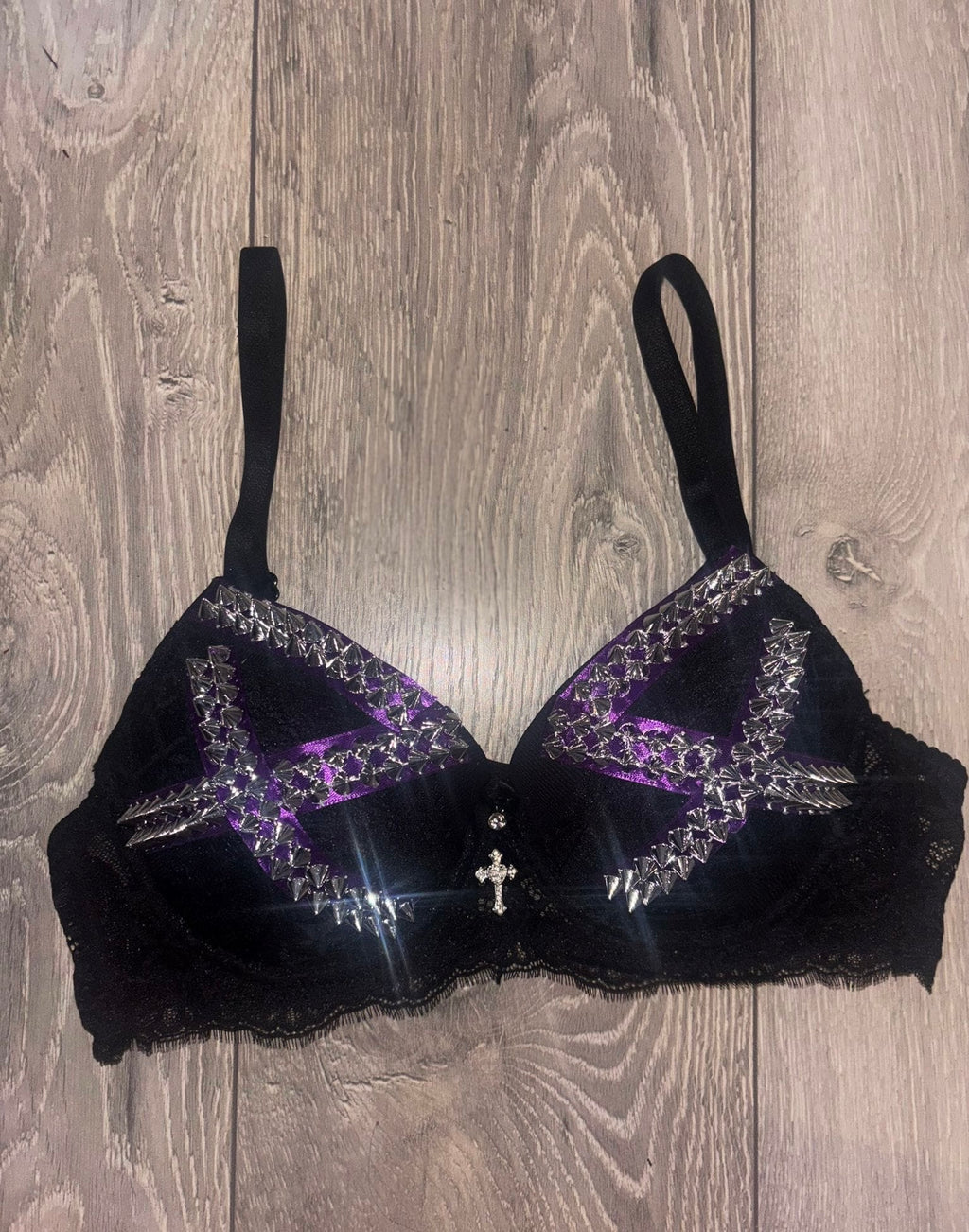 Violet Venom Spiked (with cross) push up bra