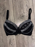 The Black Crossover Spiked (no cross) Push Up Bra