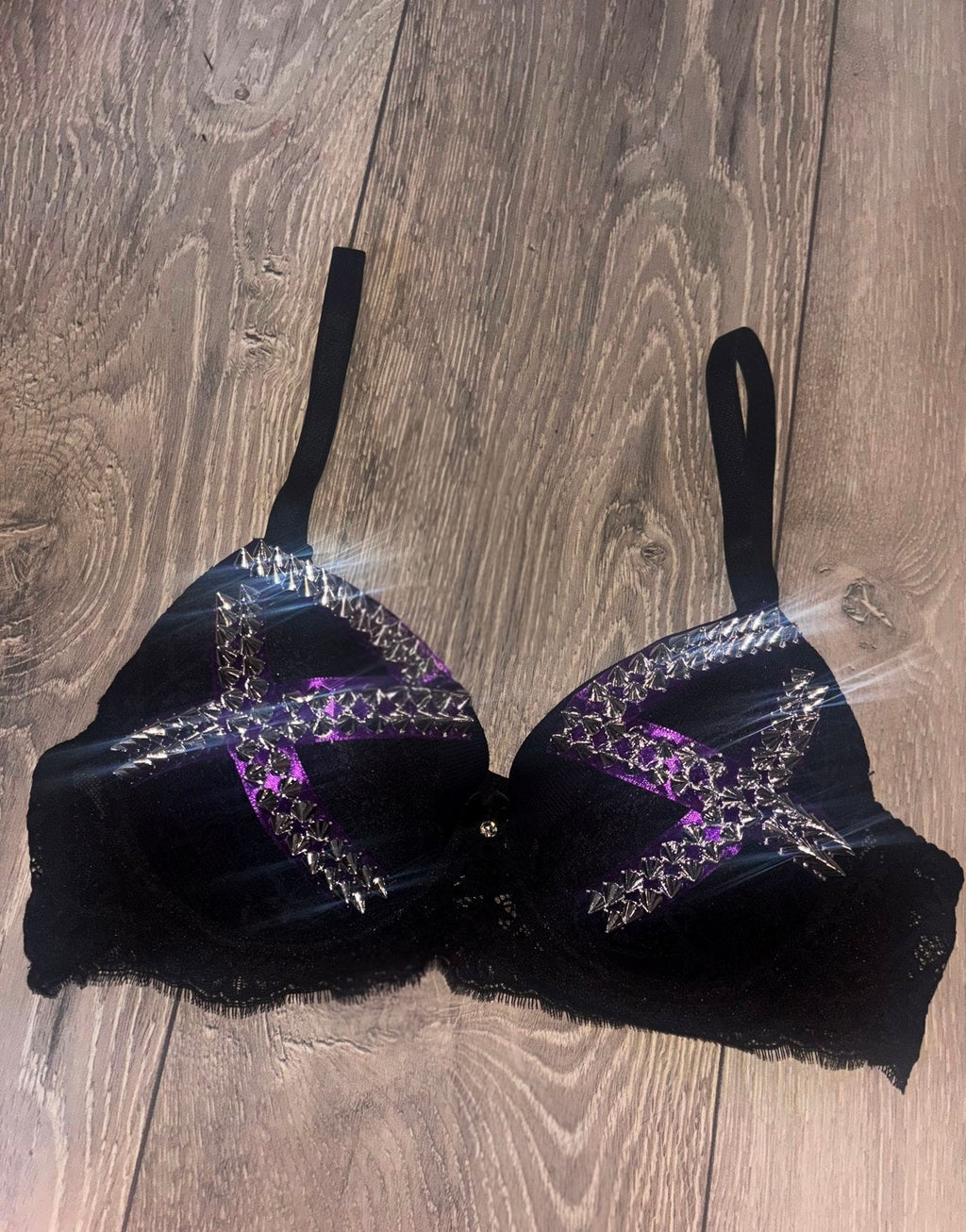 Violet Venom Spiked (no cross) push up bra