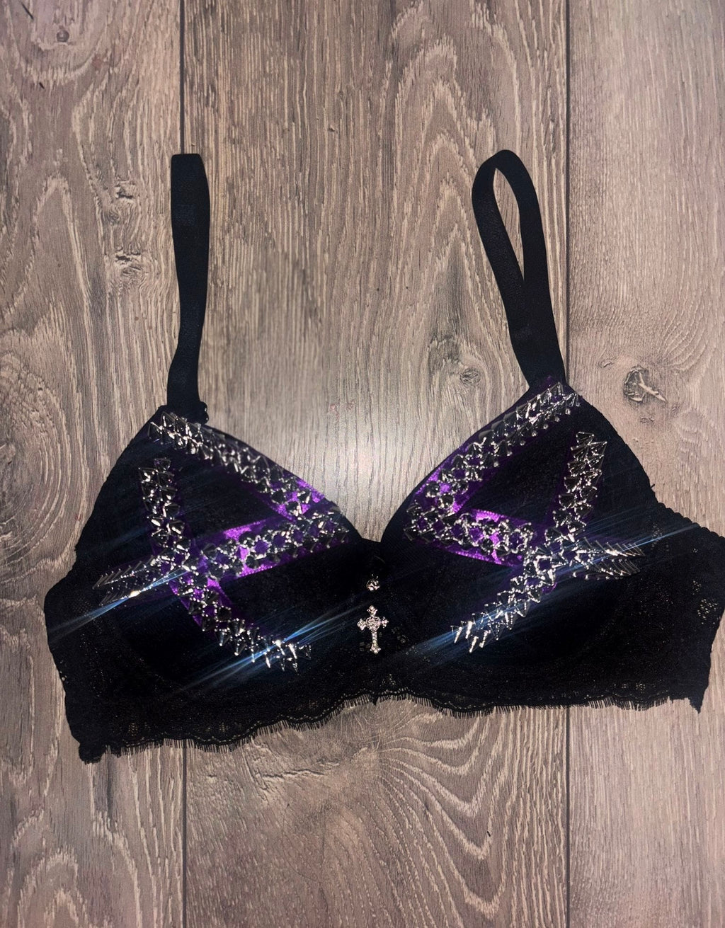 Violet Venom Spiked (with cross) push up bra