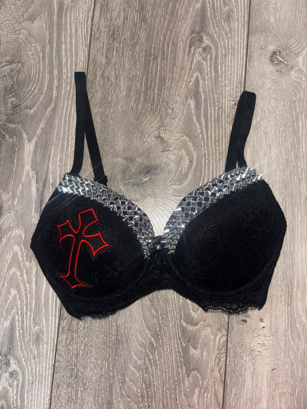 Hellbound Cross single strip spiked (no cross) push up bra