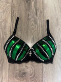 Green Poison Spiked (with cross) Push up bra