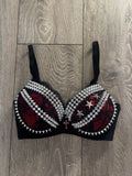 The Red Crossover (with stars) (with cross) Spiked Push Up Bra