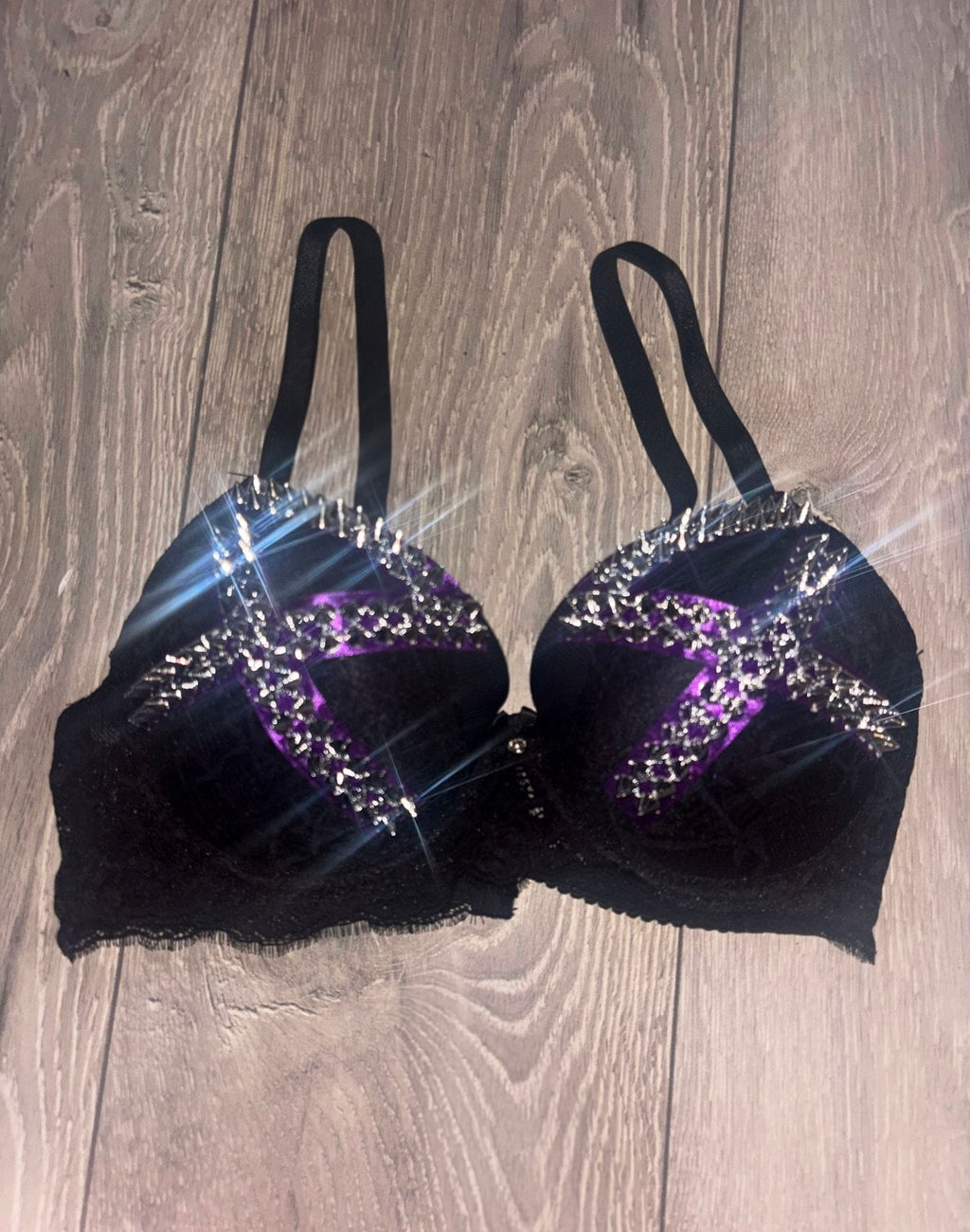 Violet Venom Spiked (no cross) push up bra