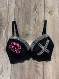Black Skull Crush Spiked (no mini skulls) (no cross) push up bra