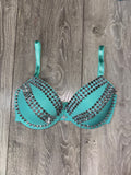 The Turquoise Crossover (with cross) (no stars) Spiked Push up Bra