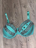 The Turquoise Crossover (with stars) (no cross) Spiked Push up Bra