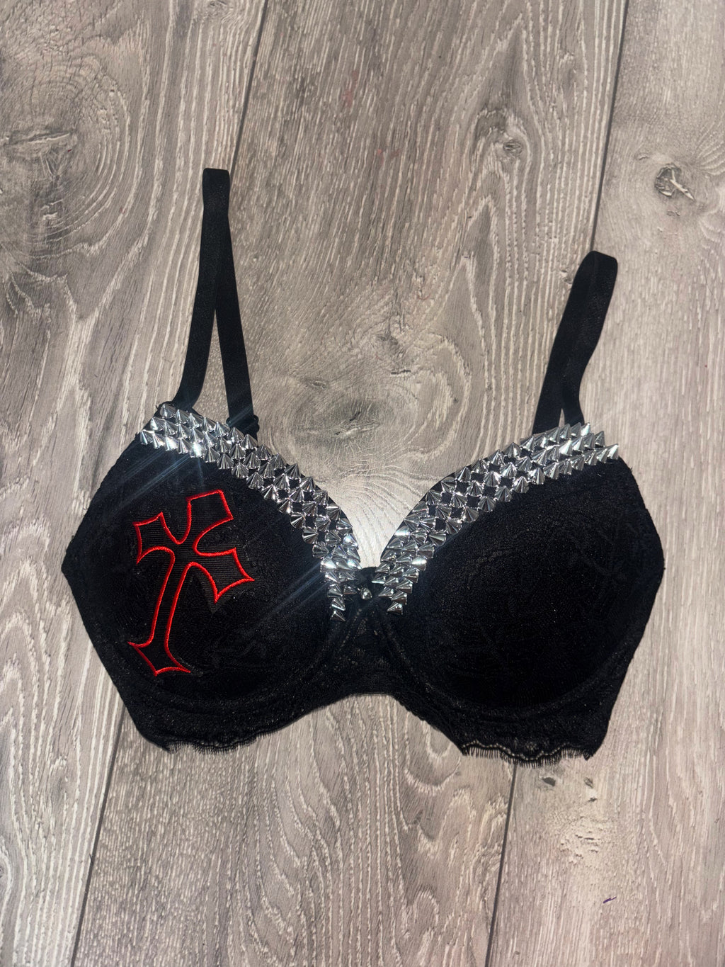 Hellbound Cross single strip spiked (no cross) push up bra