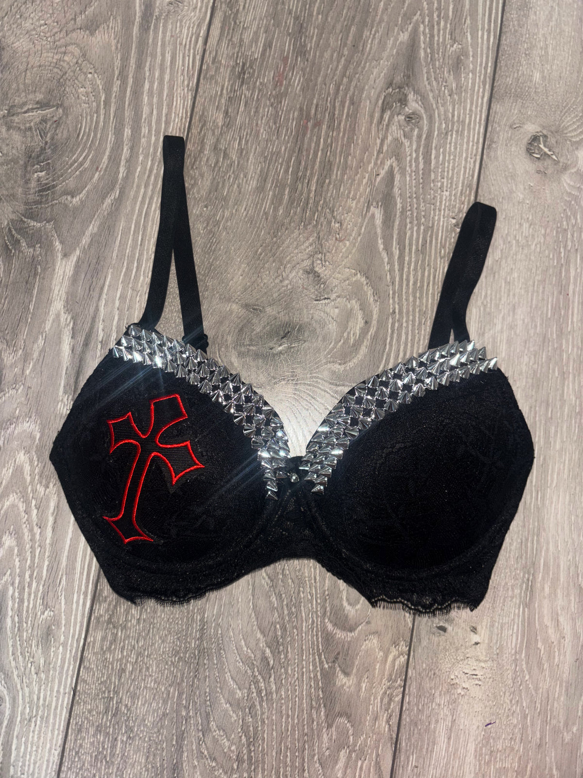 Hellbound Cross single strip spiked (no cross) push up bra