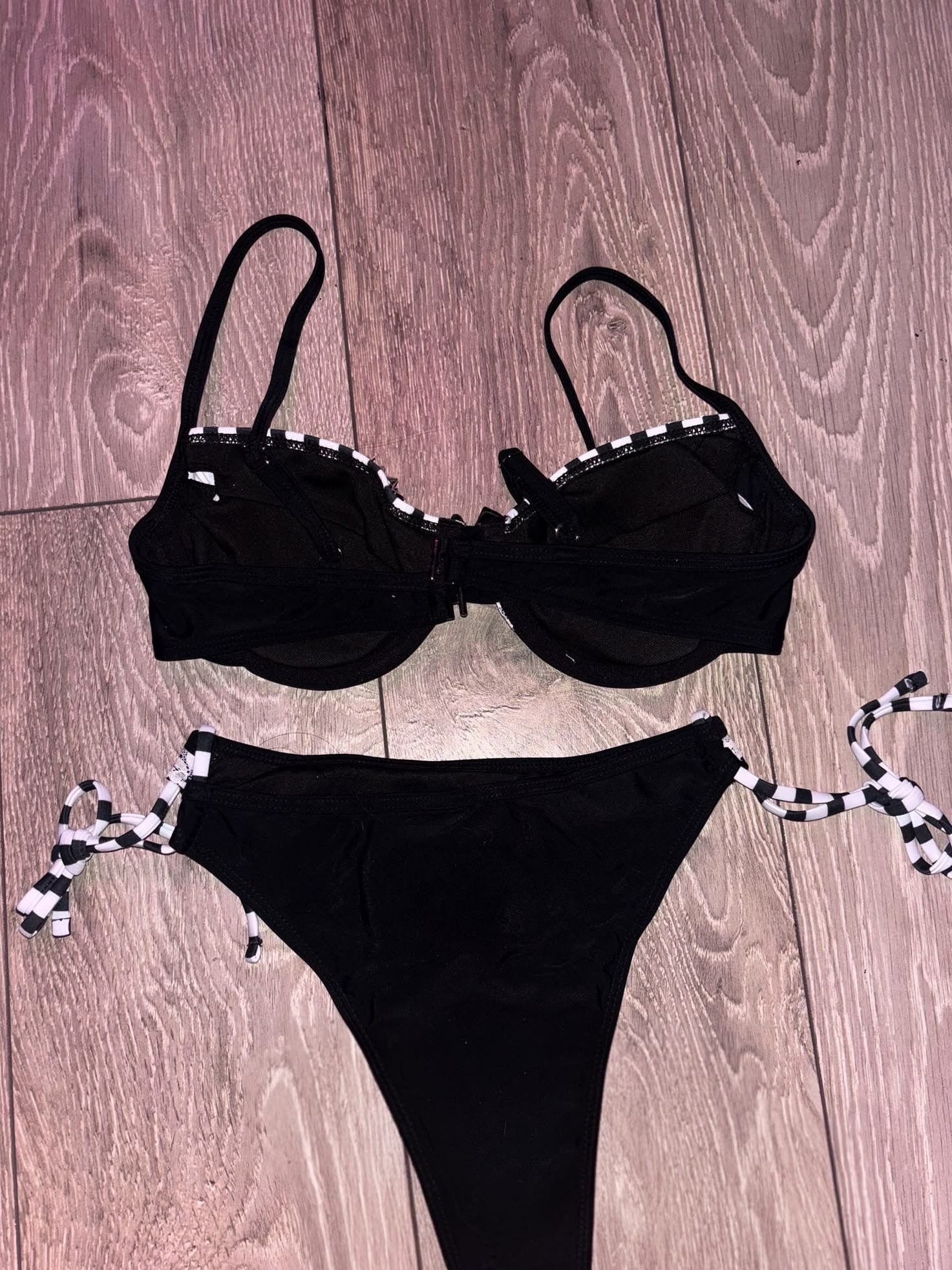 Noir Studded Bikini (no cross) underwired top and bottoms