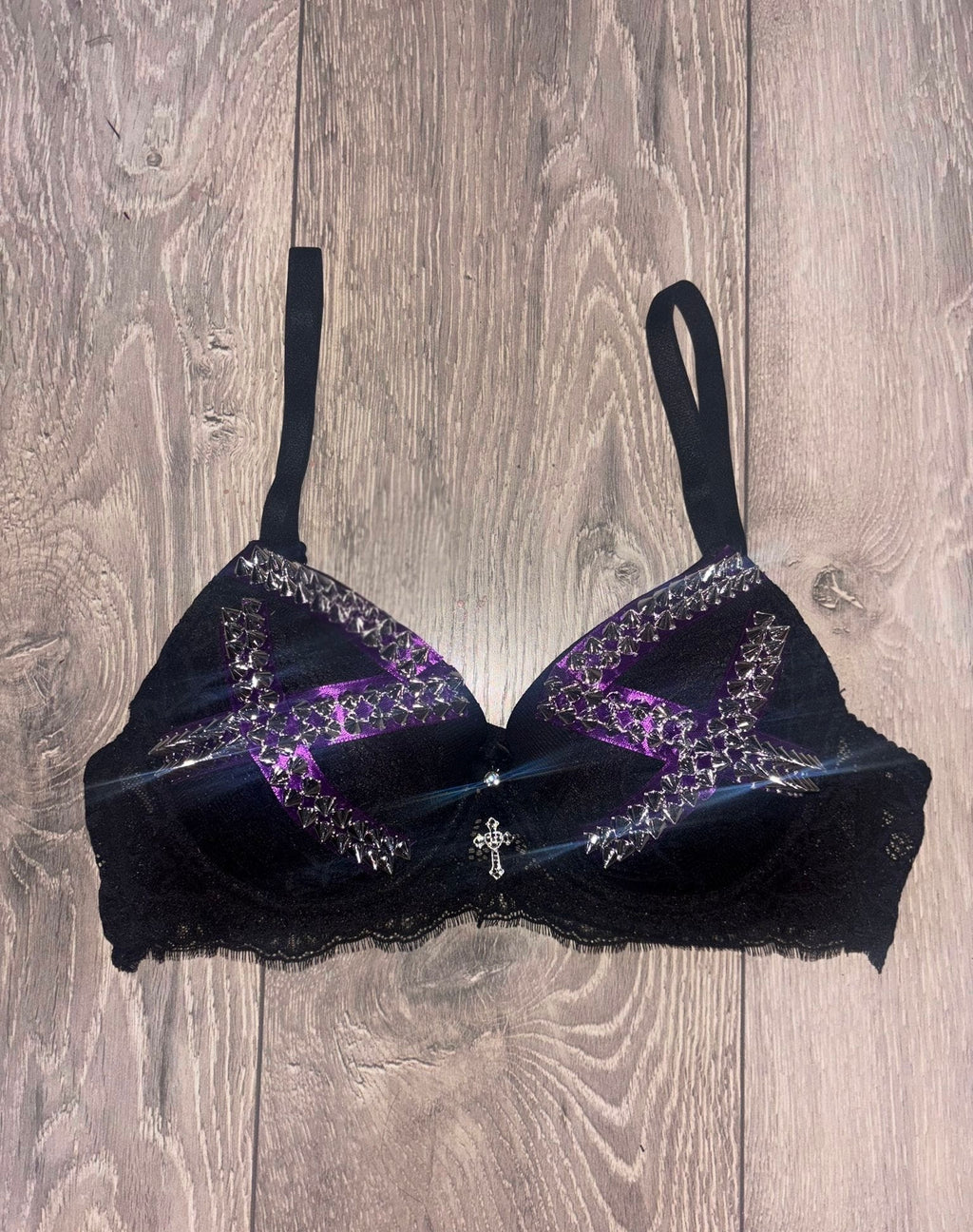 Violet Venom Spiked (with cross) push up bra