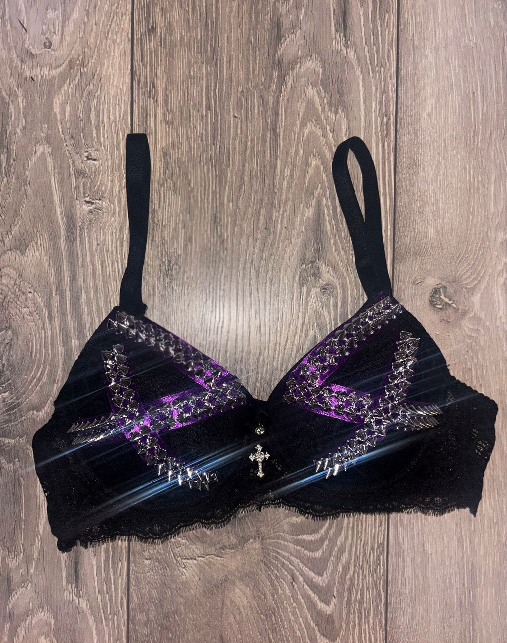 Violet Venom Spiked (with cross) push up bra
