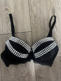 Black Y2K (no cross) Spiked push up bra