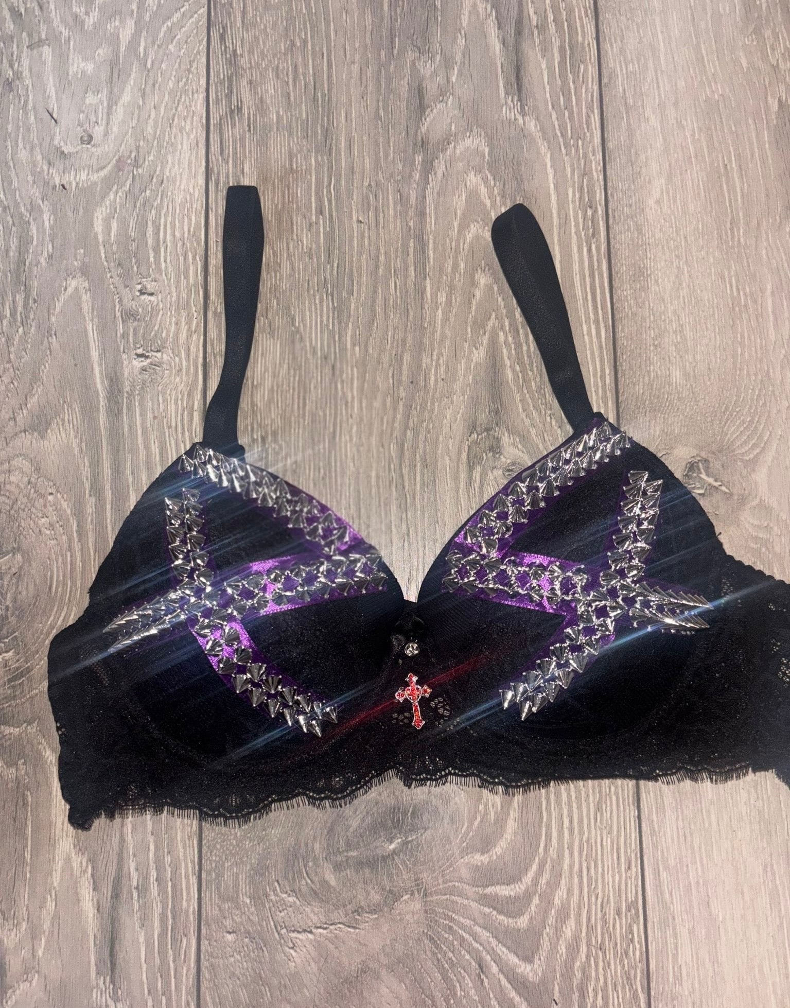Violet Venom Spiked (with cross) push up bra