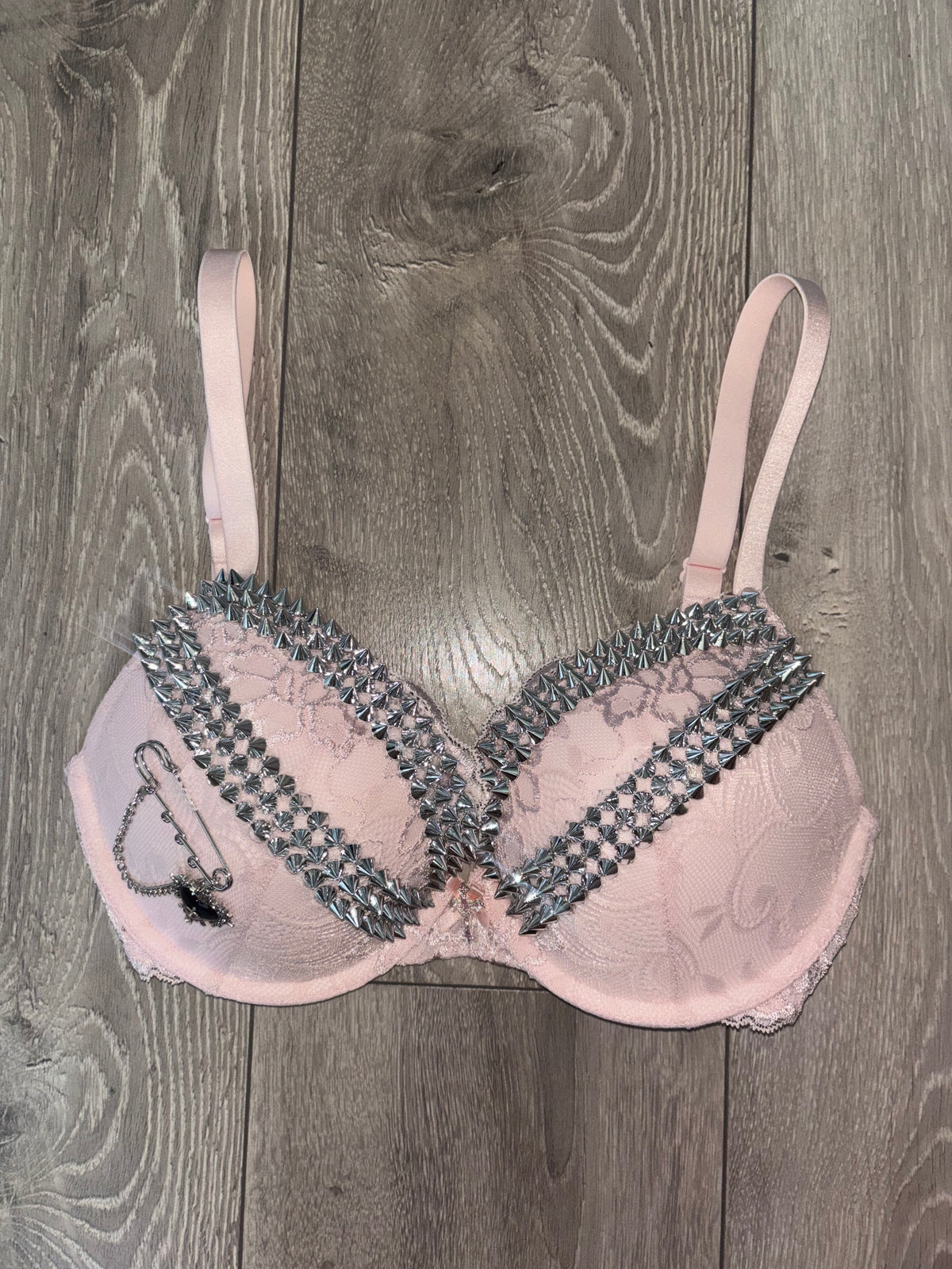 The Light Pink Swan 2 Spiked push up bra (with cross) (more sizes)