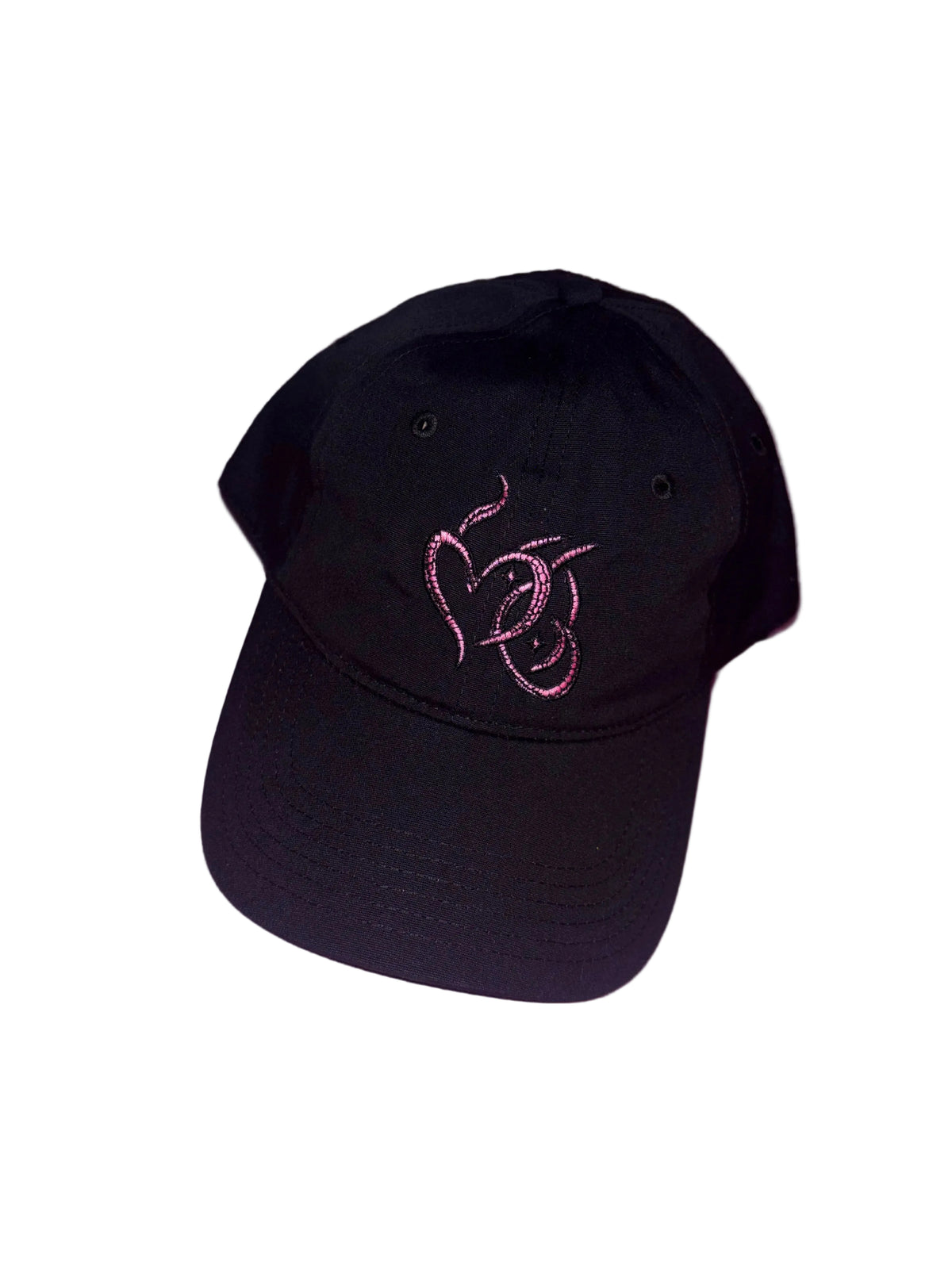Heart Pink Signature Adjustable Cap (with black and pink stitching)