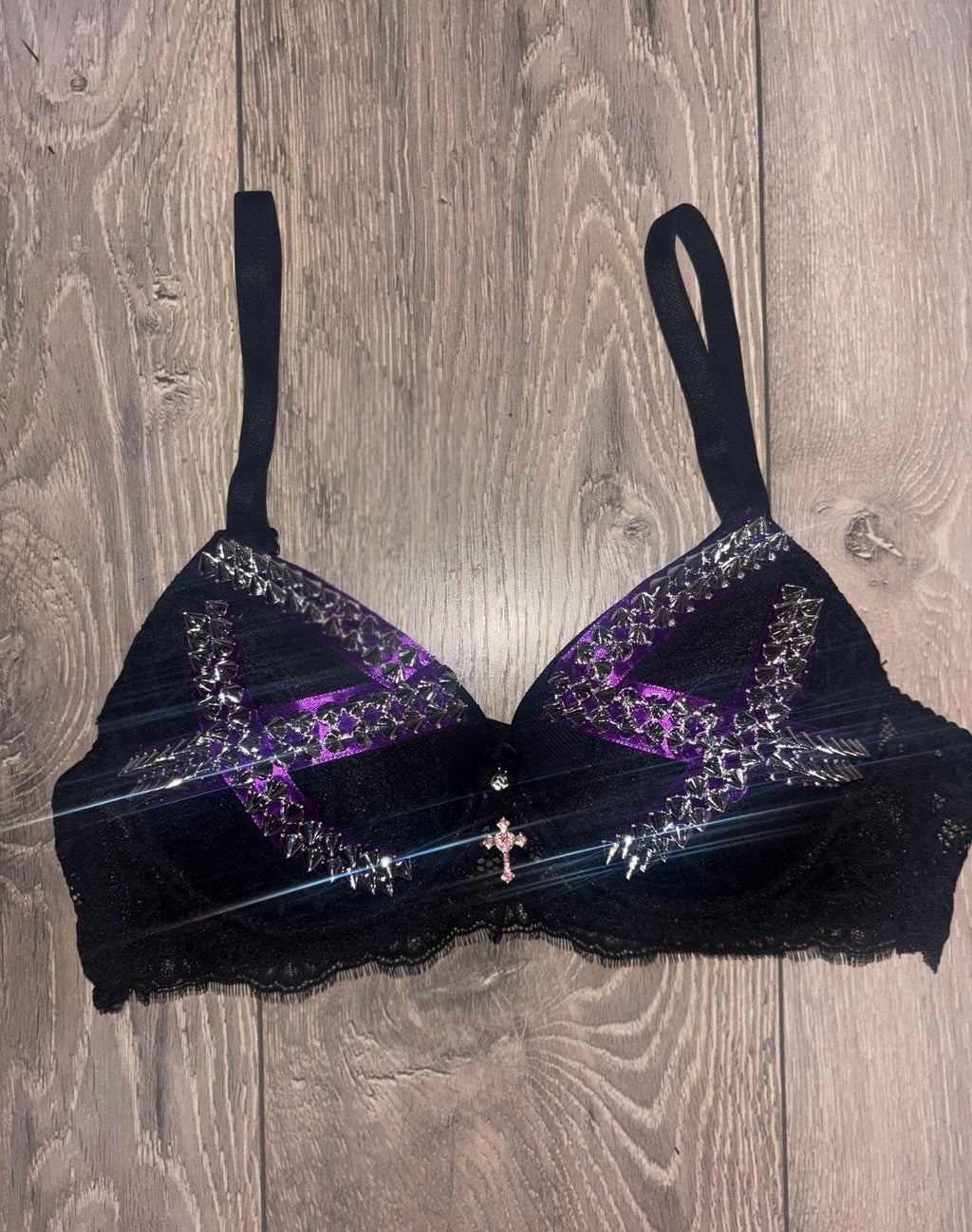 Violet Venom Spiked (with cross) push up bra