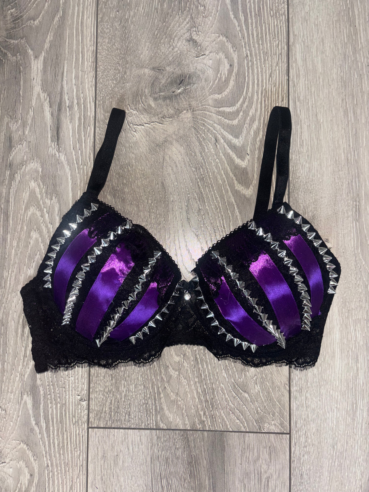 Purple Poison Spiked (no cross) Push up bra