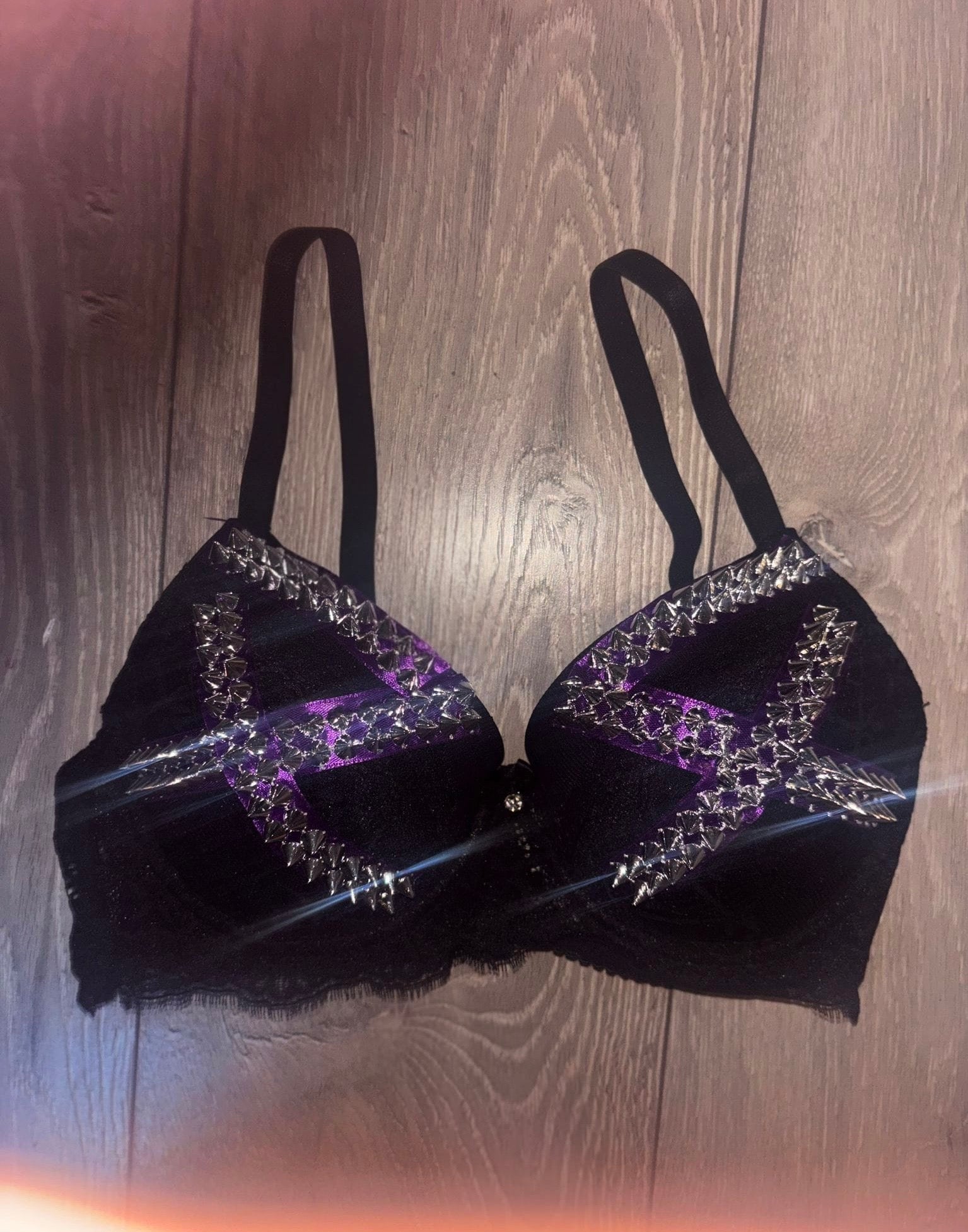 Violet Venom Spiked (no cross) push up bra