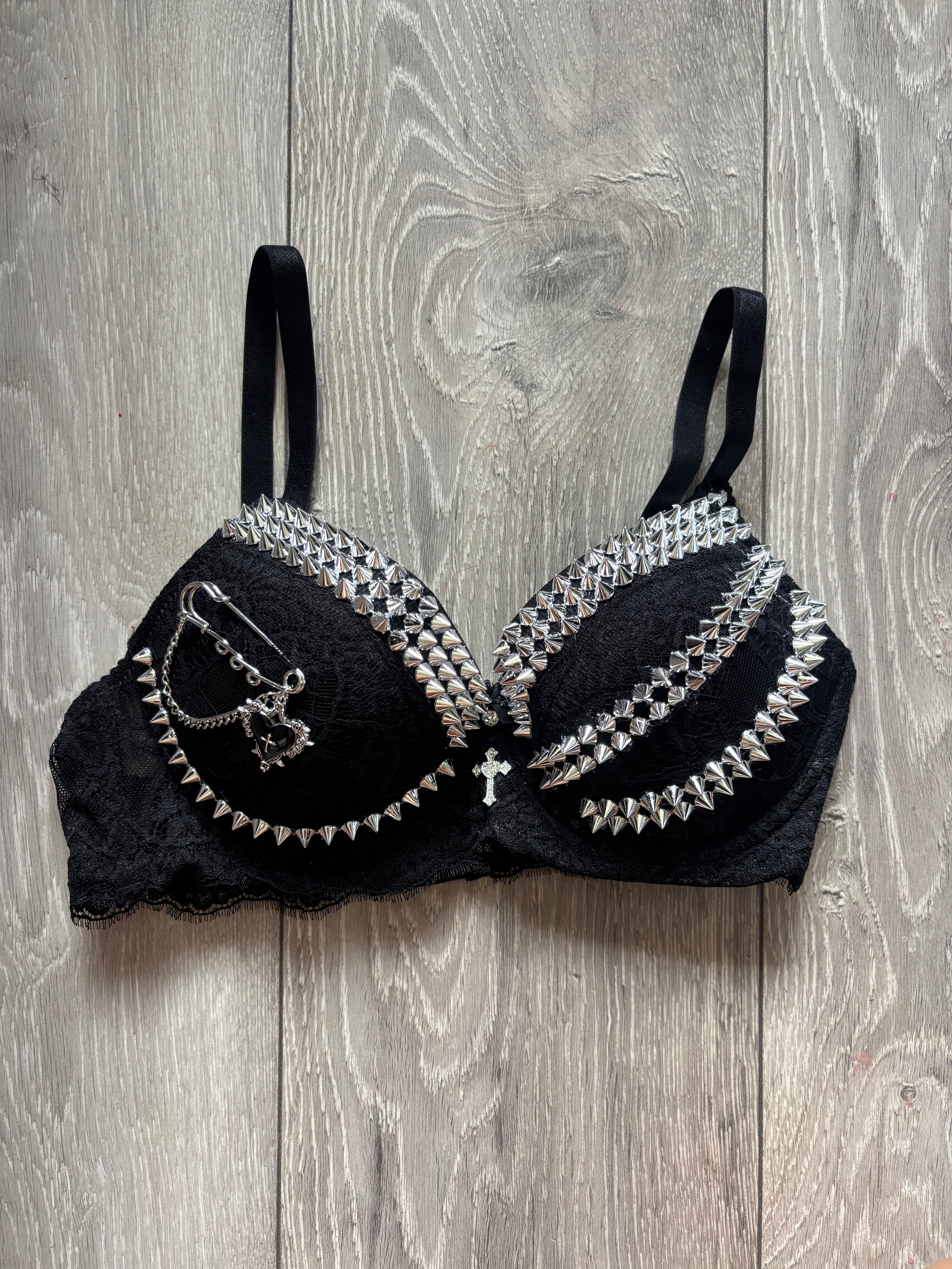The Black Swan (with cross) Spiked push up bra