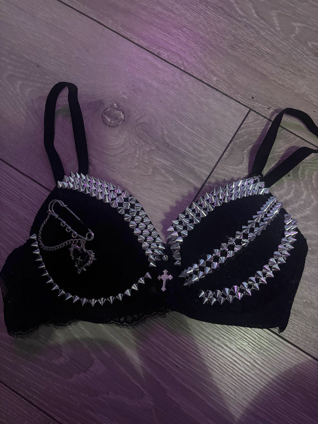 The Black Swan (with cross) Spiked push up bra