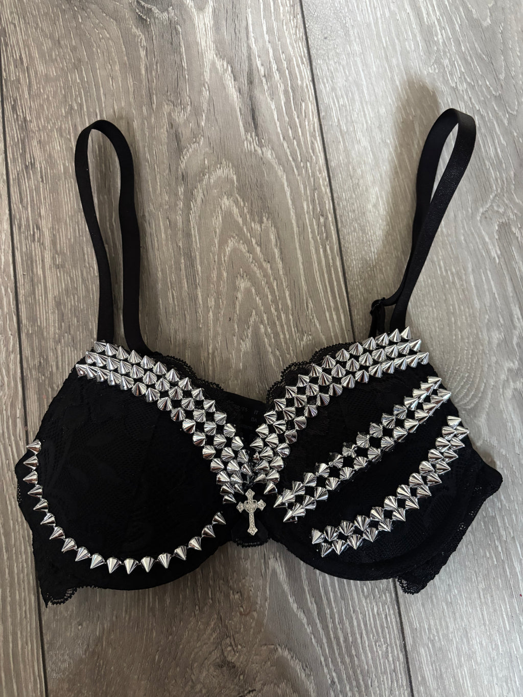 Black Viper Spiked (More sizes) (with cross) push up bra