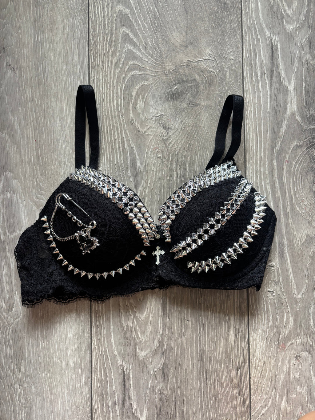 The Black Swan (with cross) Spiked push up bra
