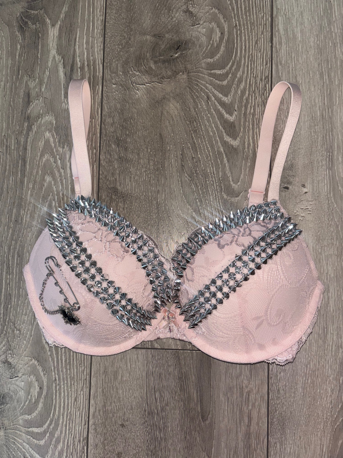 The Light Pink Swan 2 Spiked push up bra (with cross) (more sizes)