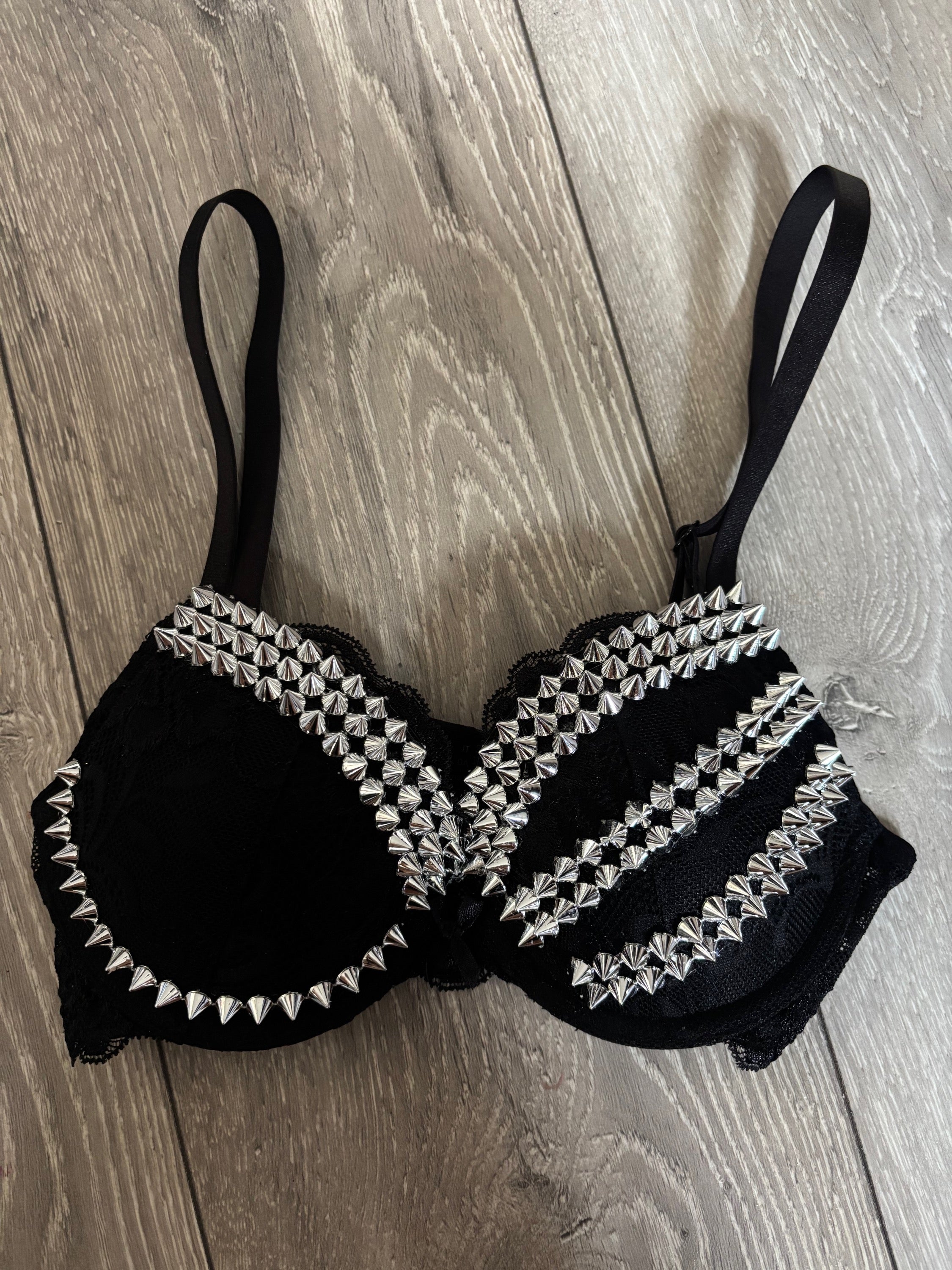 Black Viper Spiked (More sizes) (without cross) push up bra